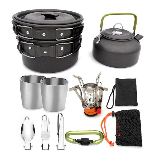 Camping Cookware Aluminum Alloy Camping Tableware Pans