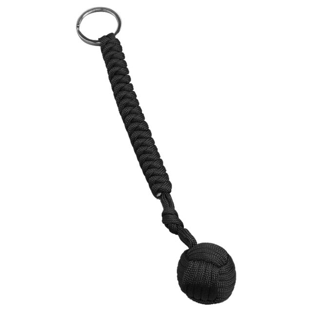 Outdoor Paracord Steel Ball Girl Self Protection Paracord Keychain Lanyard Climbing Multifunctional Rope Emergency Survival Tool