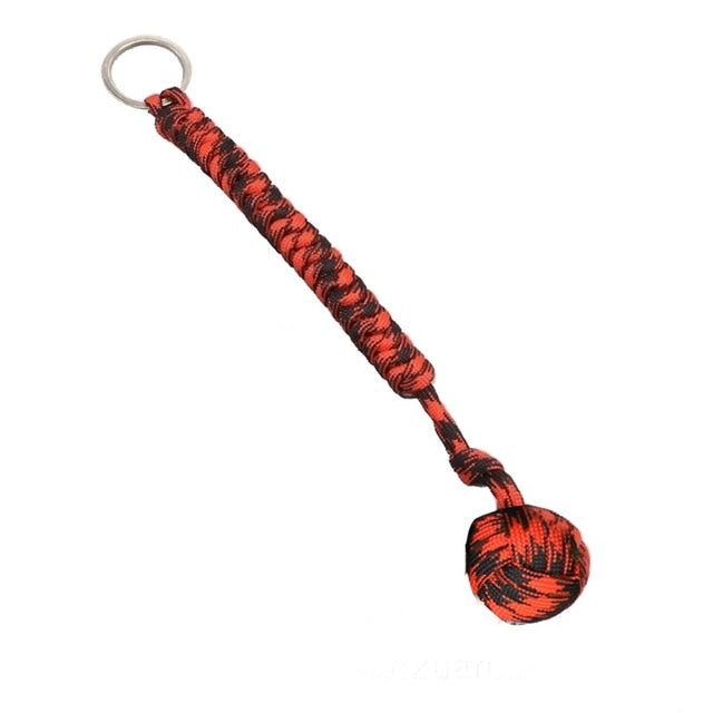 Outdoor Paracord Steel Ball Girl Self Protection Paracord Keychain Lanyard Climbing Multifunctional Rope Emergency Survival Tool