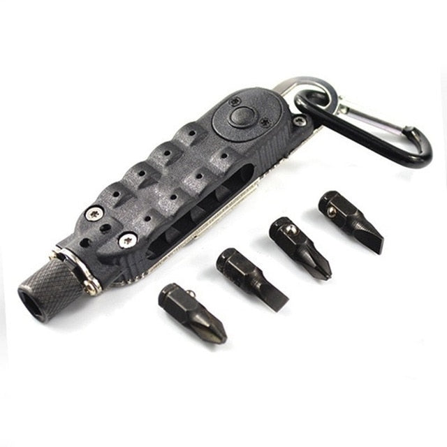 Mini Black Pocket Driver with Hex Screwdriver Led Light