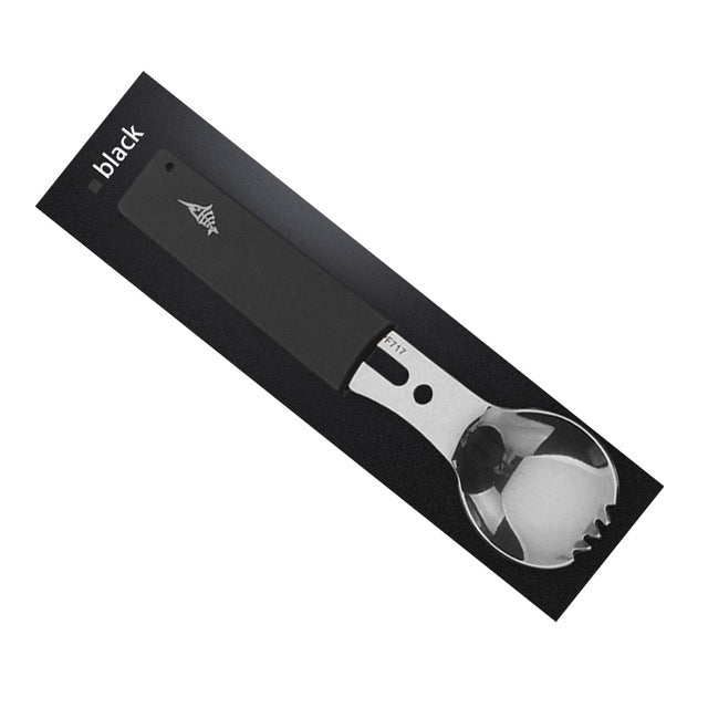 Multifunctional Camping Cookware Spoon Fork Bottle Opener Portable Tool Safety & Survival Durable Stainless Steel Survival kit
