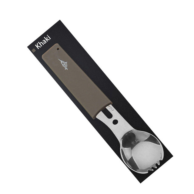 Multifunctional Camping Cookware Spoon Fork Bottle Opener Portable Tool Safety & Survival Durable Stainless Steel Survival kit