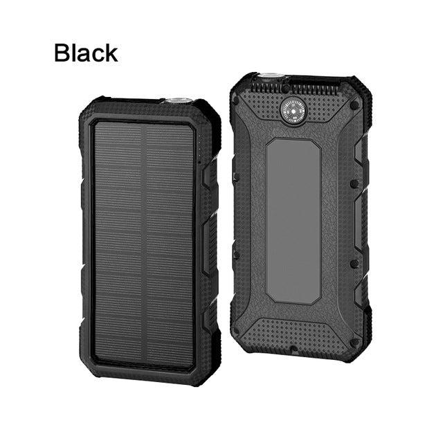 Portable 24000mAh Solar Power Bank Dual USB External Battery Solar Charger 18W Fast Charger Powerbank For smartphones For laptop