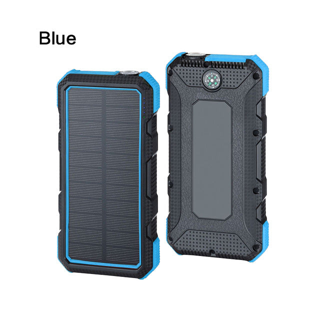Portable 24000mAh Solar Power Bank Dual USB External Battery Solar Charger 18W Fast Charger Powerbank For smartphones For laptop