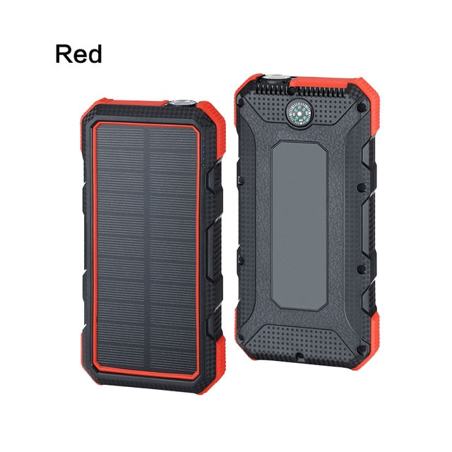 Portable 24000mAh Solar Power Bank Dual USB External Battery Solar Charger 18W Fast Charger Powerbank For smartphones For laptop