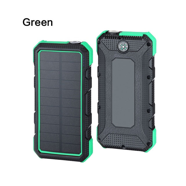 Portable 24000mAh Solar Power Bank Dual USB External Battery Solar Charger 18W Fast Charger Powerbank For smartphones For laptop