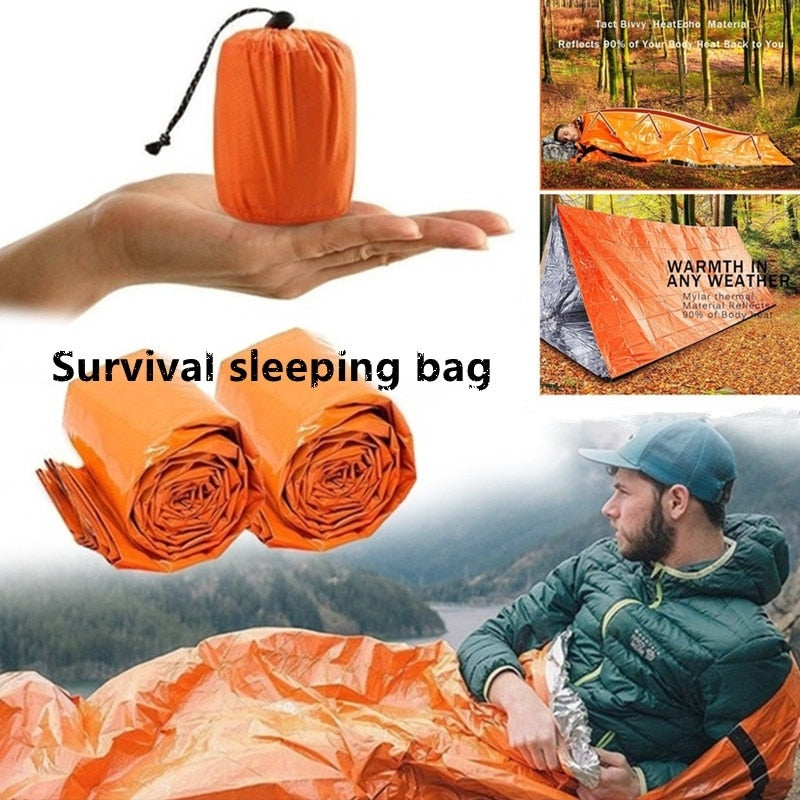 Leben im freien Bivy Notfall Schlafsack Thermische Warm Halten Wasserdichte Mylar Erste Hilfe Notfall Blanke Camping Überleben Getriebe