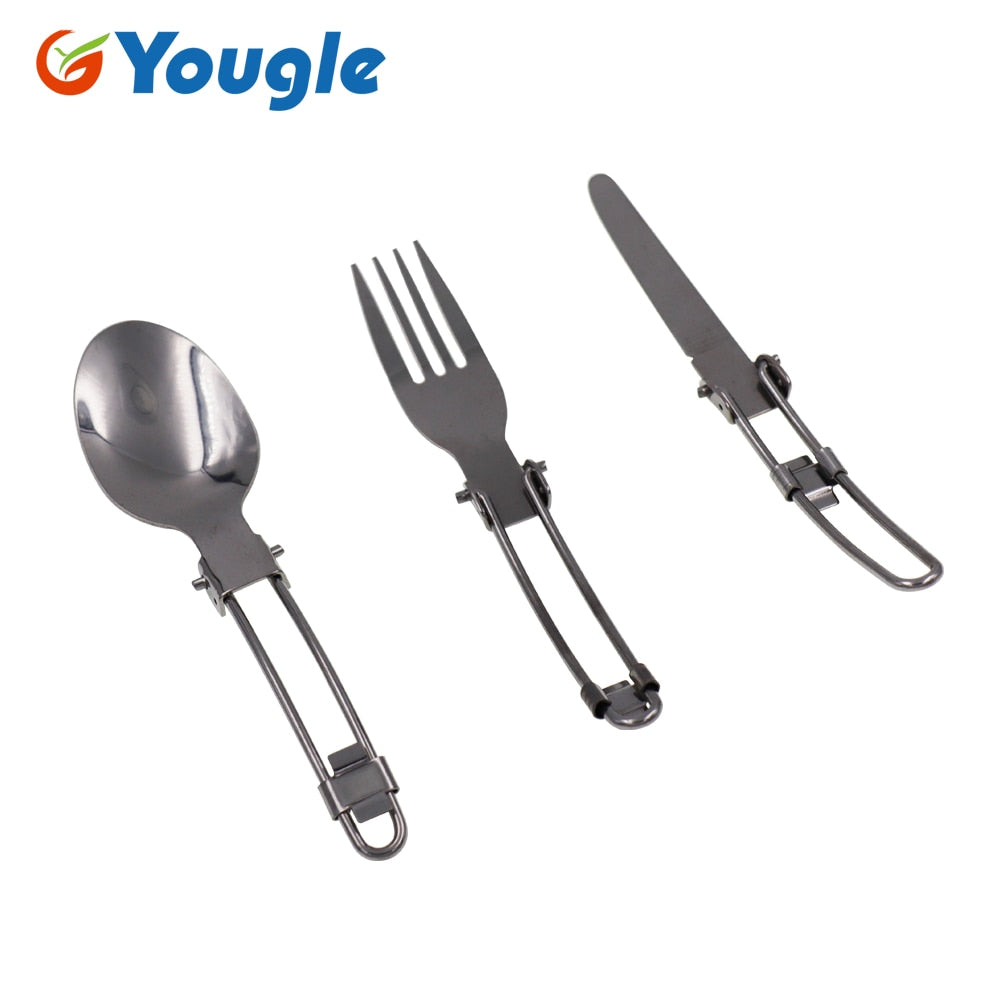 Outdoor Stainless Steel Folded Fork Spoon Knife