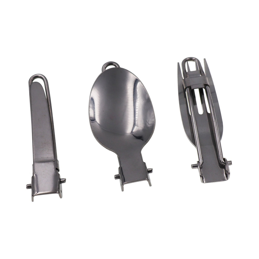 Outdoor Stainless Steel Folded Fork Spoon Knife