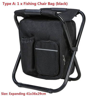 Folding Camping Fishing Chair Stool Portable Backpack Cooler Insulated Picnic Bag Hiking Seat Table Bags Pesca Tackle Mochila