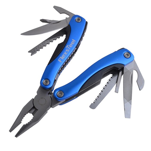 Flexsteel 12 In 1 Big Size Outdoor Multitool Pliers for Survival Multifunctional Pocket Pliers Serrated Knife Jaw Set Hand Tools