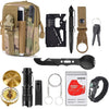 12 in 1 Outdoor Survival Products Camping EDC Survival Gear Kit Tool Travel Garget With Wristband Paracord Pen Card Spoon Fork
